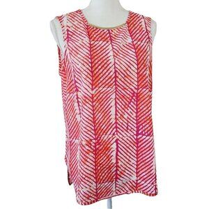 Michael Michael Kors Sleeveless Spring Summer Blouse Sz Sm Keyhole Back Bright